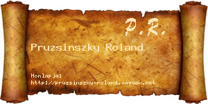 Pruzsinszky Roland névjegykártya